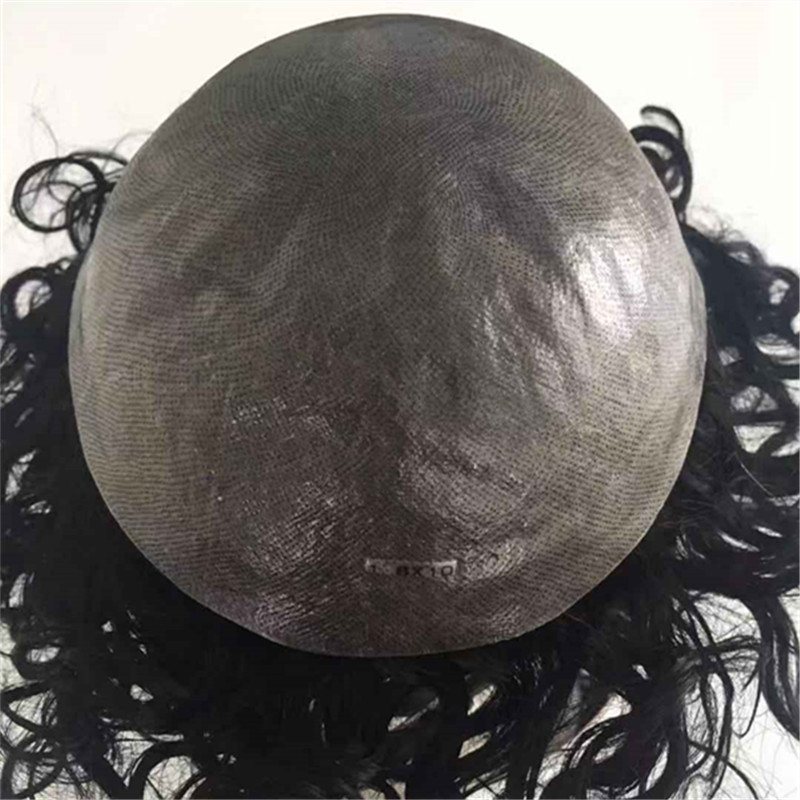 Thin skin toupee for men curly hair human hair high quality YL290